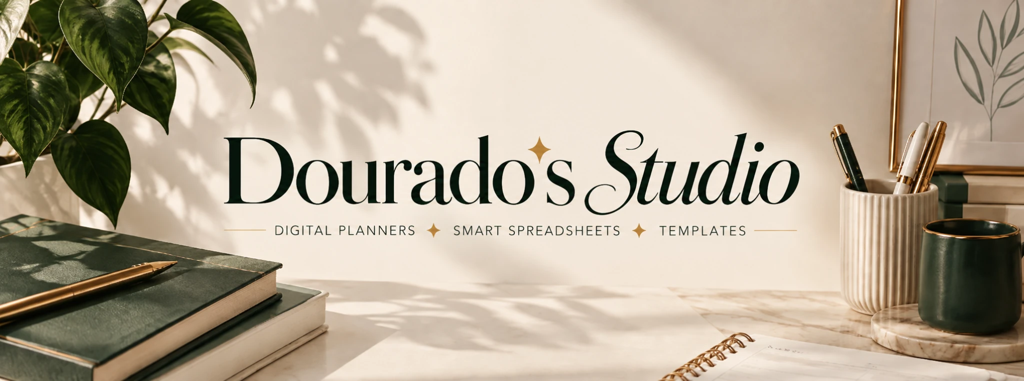 Dourado's Studio digital planners, smart spreadsheets, and templates